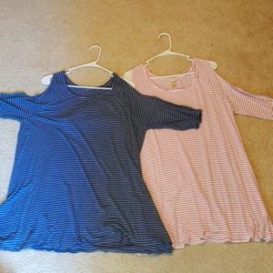 2 cold shoulder shirts